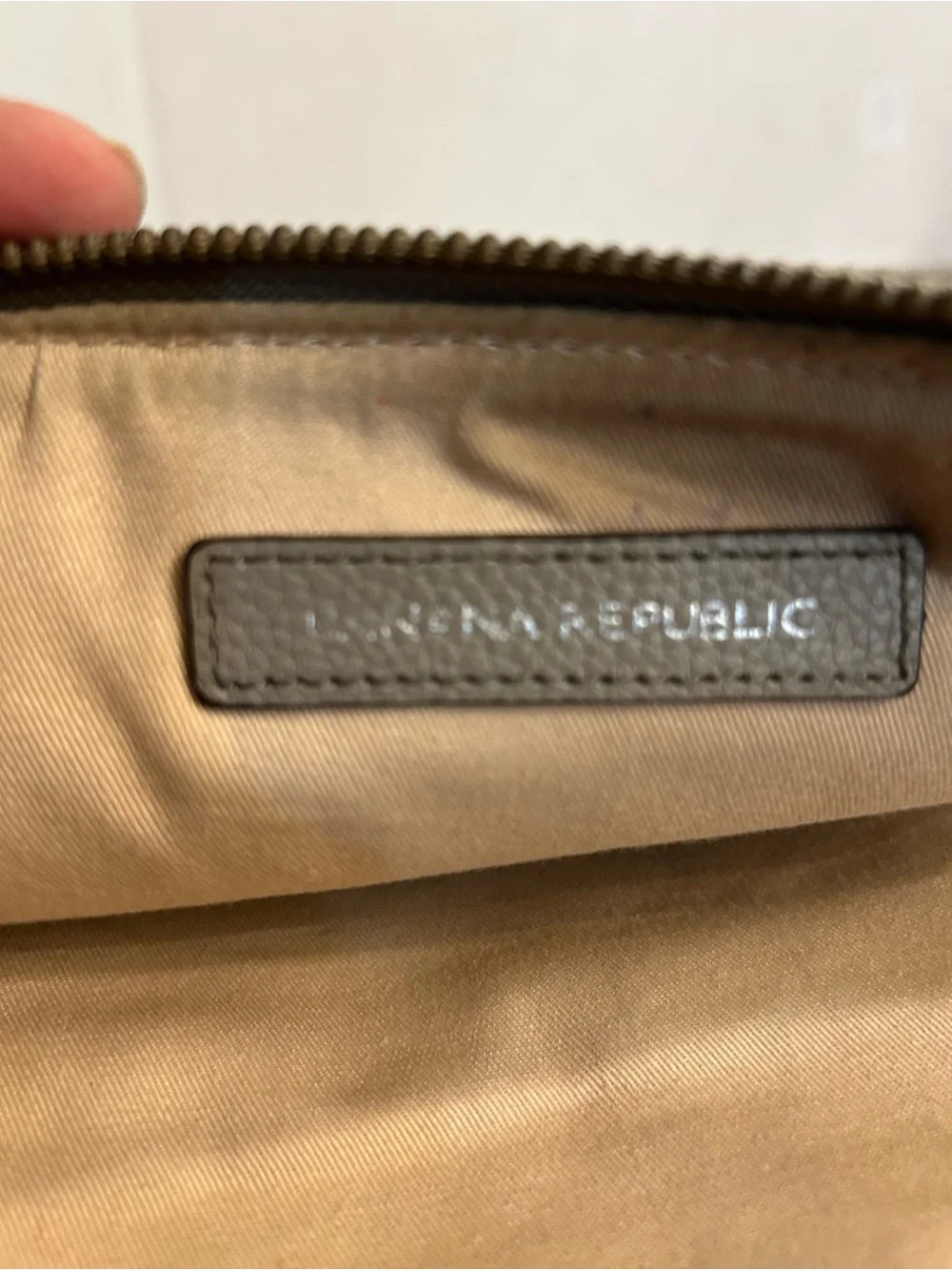 Banana Republic Pebbled Gray Leather Crossbody Bag Minimalist